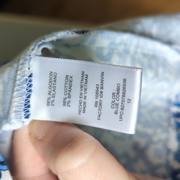 Milly blue and white patterned dress with pockets. Size 12 - Picture 5 of 5